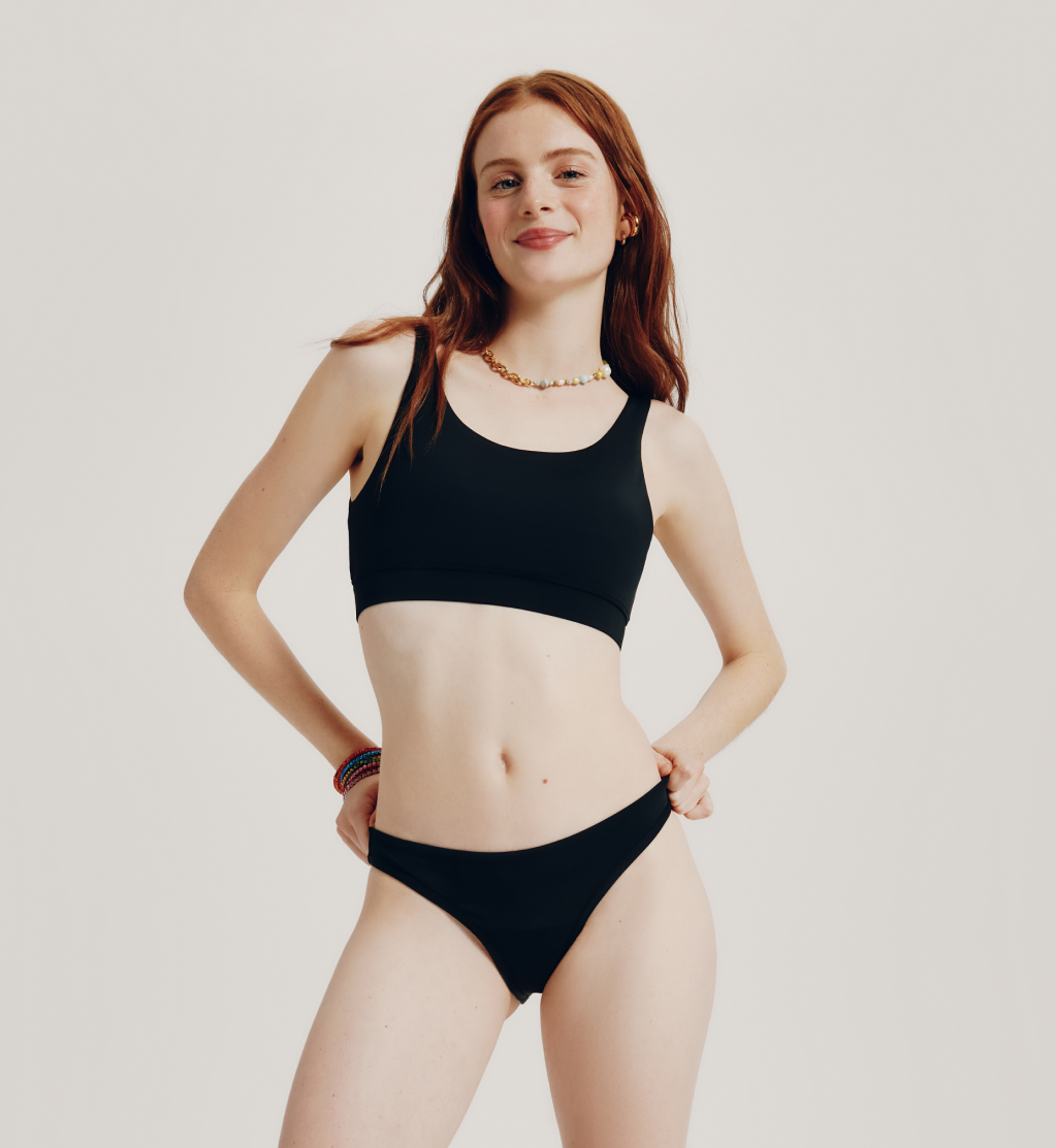 Teen Leakproof Full-Coverage Bikini Bottom, Period Swimwear for Teens
